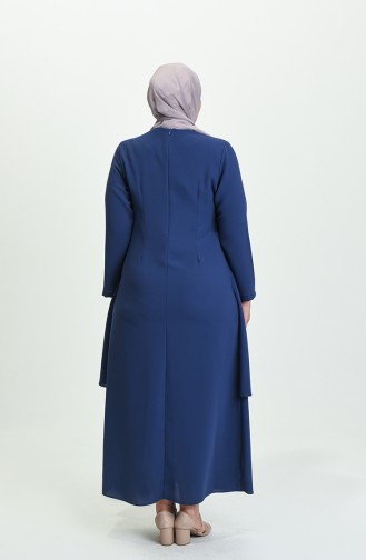 Indigo Hijab Evening Dress 4005-02