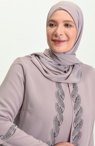 Beige İslamitische Avondjurk 4006-02