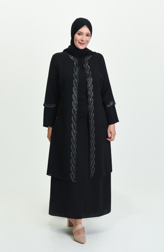 Schwarz Hijab-Abendkleider 4006-04