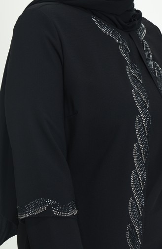 Schwarz Hijab-Abendkleider 4006-04