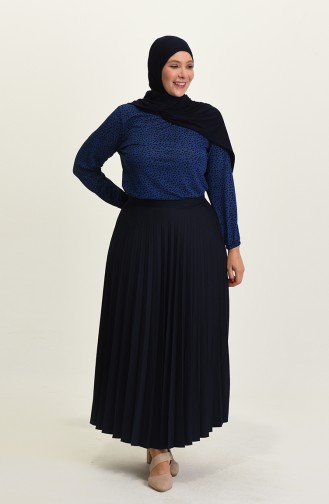 Navy Blue Skirt 4542.Lacivert