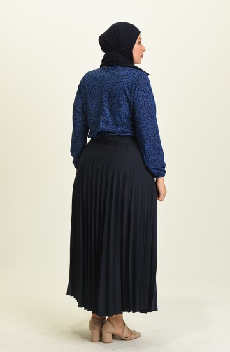 Navy Blue Skirt 4542.Lacivert