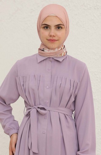 Shirred Detail Two Piece Suit 70012-02 Lilac 70012-02