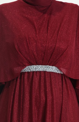 Claret red İslamitische Avondjurk 8098-02