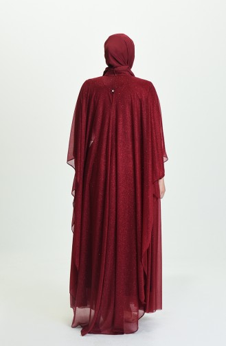 Claret red İslamitische Avondjurk 8098-02