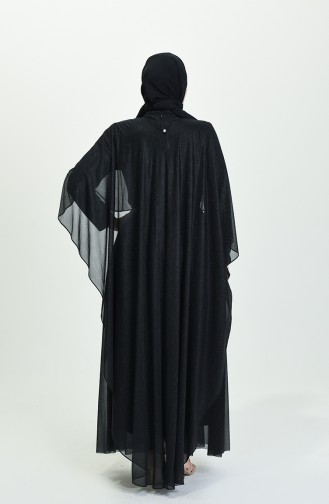 Schwarz Hijab-Abendkleider 8098-03