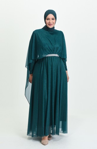 Smaragdgrün Hijab-Abendkleider 8098-04