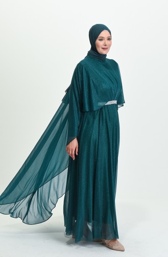 Smaragdgrün Hijab-Abendkleider 8098-04
