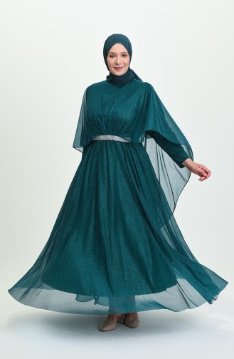 Smaragdgrün Hijab-Abendkleider 8098-04