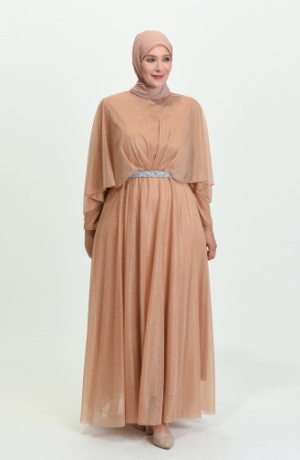 Golden Yellow İslamitische Avondjurk 8098-05