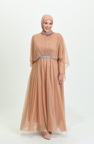 Golden Yellow İslamitische Avondjurk 8098-05