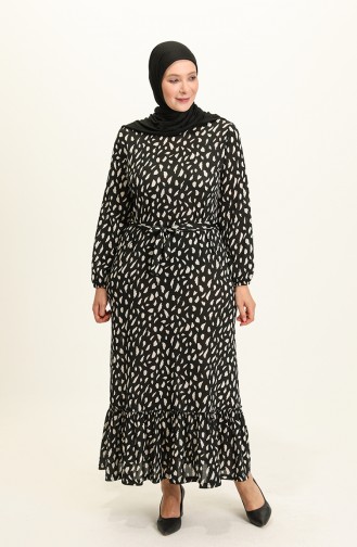 Schwarz Hijab Kleider 4574-01