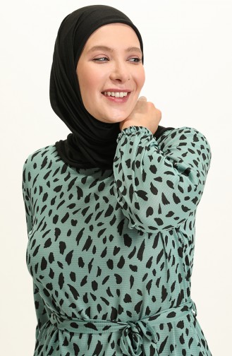 Mint Green Hijab Dress 4574-05