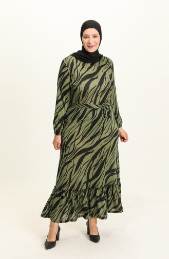 Khaki Hijab Dress 4574D-01
