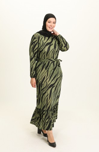 Khaki Hijab Dress 4574D-01