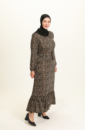 Milk Coffee Hijab Dress 4574G-01