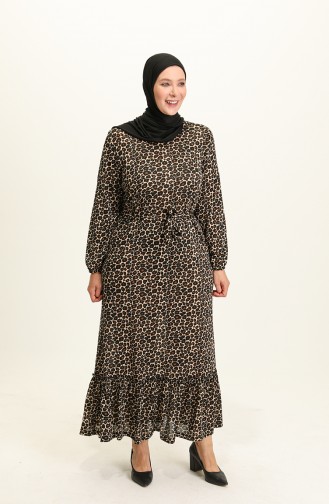 Milk Coffee Hijab Dress 4574G-01