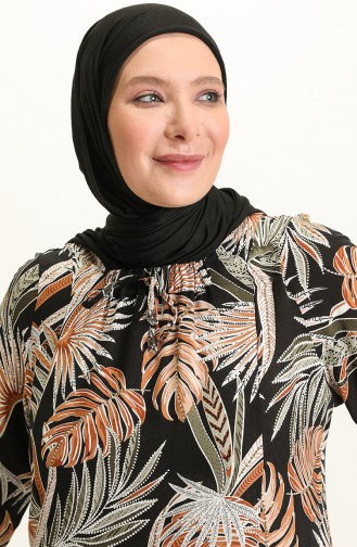 Khaki Hijab Kleider 4585D-02
