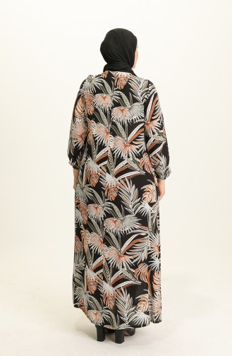 Khaki Hijab Kleider 4585D-02