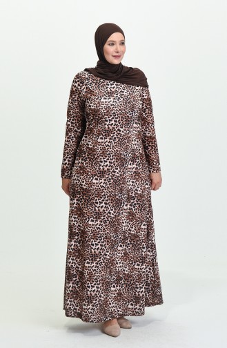 Brown Hijab Dress 5051-01