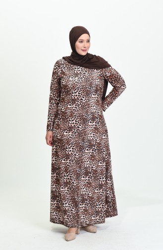 Brown Hijab Dress 5051-01