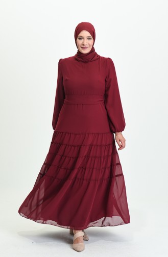 Cherry Hijab Evening Dress 5712-13