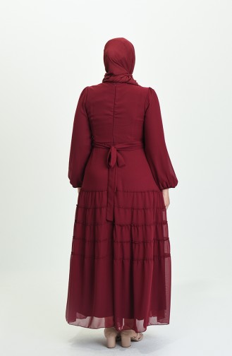 Cherry Hijab Evening Dress 5712-13