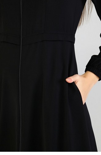 Kadın Büyük Beden Mevlana Ferace Elbise 8398 Siyah
