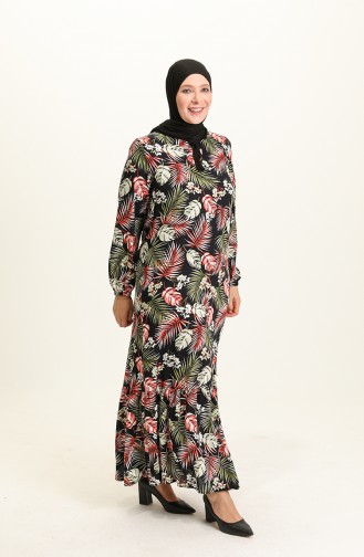 Red İslamitische Jurk 8321.KIRMIZI