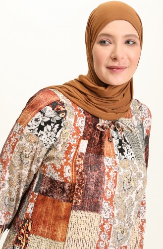 Creme Hijab Kleider 4585B-02