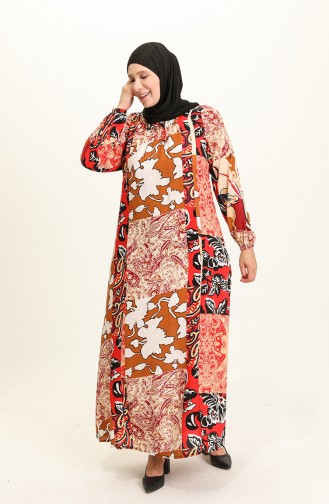 Beige Hijab Dress 4585-02
