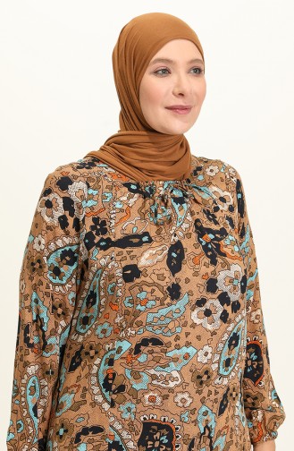 Camel Hijab Dress 4585A-03