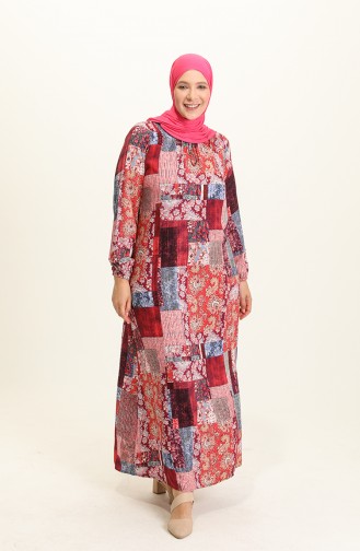 Plum Hijab Dress 4585B-03