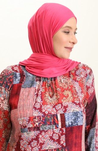 Plum Hijab Dress 4585B-03