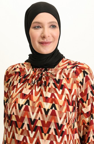 Tan Hijab Dress 4585C-01