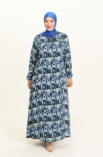 Blue Hijab Dress 4585C-02