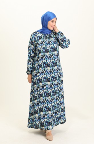 Blue Hijab Dress 4585C-02