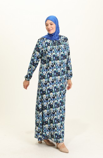 Blue Hijab Dress 4585C-02