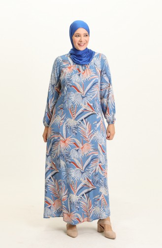Robe Hijab Bleu 4585D-01