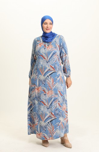 Robe Hijab Bleu 4585D-01