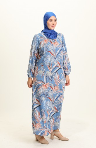 Robe Hijab Bleu 4585D-01