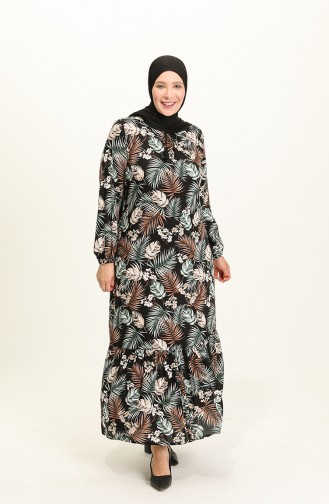 Green Hijab Dress 8321.YEŞİL