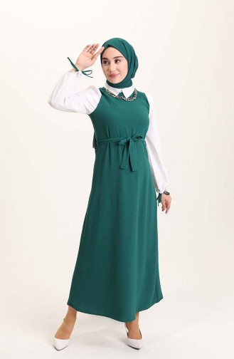 Robe Hijab Vert emeraude 0385-01