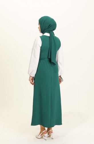 Robe Hijab Vert emeraude 0385-01