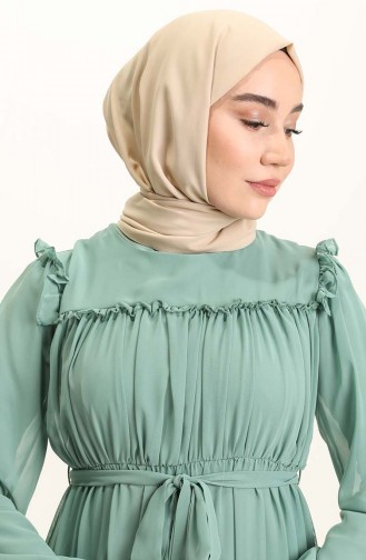 Unreife Mandelgrün Hijab Kleider 5797-01