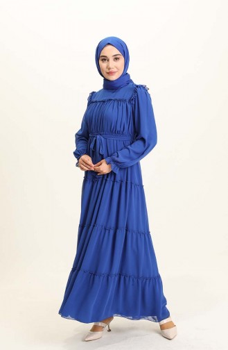 Saxe Hijab Dress 5797-02