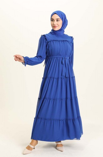 Saxe Hijab Dress 5797-02