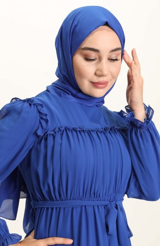 Saxe Hijab Dress 5797-02