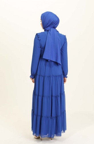 Saks-Blau Hijab Kleider 5797-02