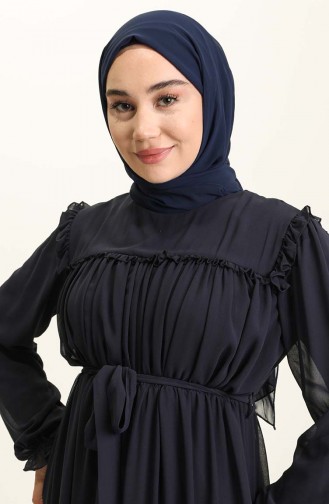 Dunkelblau Hijab Kleider 5797-05